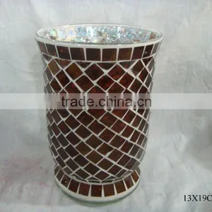 RED MOSAIC GLASS VASE thumbnail-1