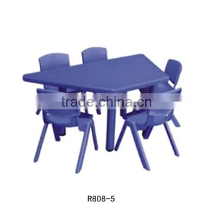 Colorful Nursery School Furniture Kids Study Table Plastic Tables and Chairs for Sale R808-5 thumbnail-1