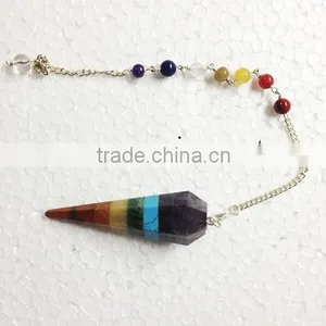 Chakra Bonded Pendulum With Chakra Chain | 7 Chakra Pendulum for Sale thumbnail-1