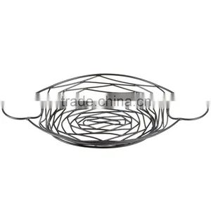 Icegreen Oval Black Metal Wire Basket With Holders thumbnail-1
