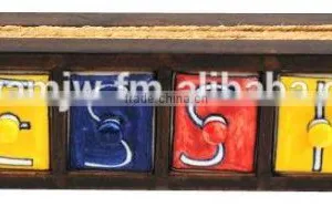 Ceramic Drawers Wooden Chest | Ceramic Spice Chest thumbnail-1