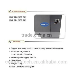 USB 3.0 3.5" SATA Hard Disk Drive Enclosure External Case thumbnail-4