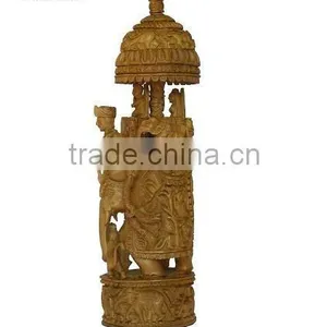 Sandalwood Carved Ambabari Elephant thumbnail-1