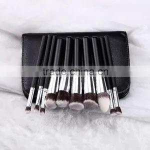 High-end 10pcs Black Cosmetic Brush Set Bag thumbnail-2
