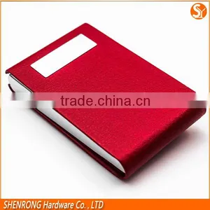 Vertical Foldable Red PU Leather Name Card Holder , Credit Card Case With Magnet Snap thumbnail-2