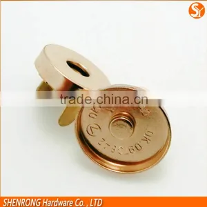 Bags Accessories 18mm Full Cover Round Metal Magnetic Snap Button Gold Color thumbnail-1
