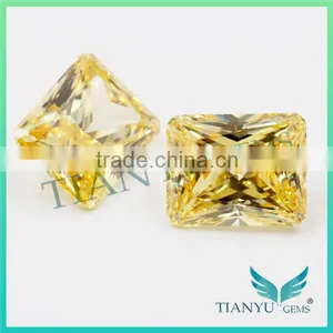Wholesale Synthetic Heat Zircon Stone Yellow Rectangle CZ Gemstones Loose Cubic Zirconia Jewelry Price thumbnail-5