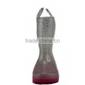 New Fashion Bling Bling Cute PVC Transparent Cheap Rain Boots for Kids thumbnail-5