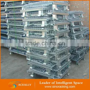 Aceally Foldable Metal Cage Pallet/wire Mesh Pallet Container/euro Cages Pallet thumbnail-5