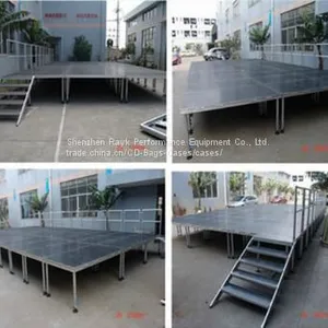 Adjustable Portable Stage Platform, Indoor/Outdoor Aluminium Large Mobile Stage thumbnail-1