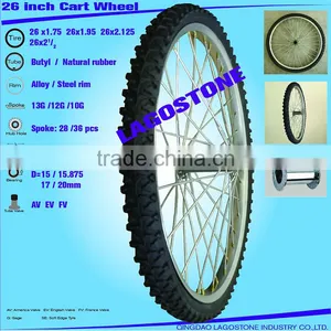 26 Inch Cart Wheels (24x1.75, 24x2.125) thumbnail-1