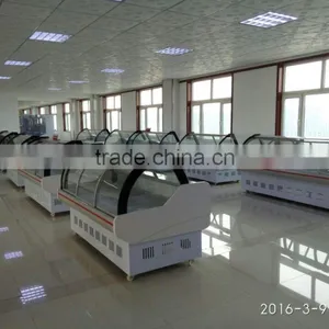 2016 High Quality Commercial Glass Top 568L/618L/818L Meat Freezer Seafood Display Freezer for Supermarket Fish Display Cabinet thumbnail-6