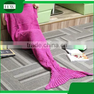 Christmas Gift Super Soft Fibers Warm Baby Kids Children Crochet Blanket Mermaid thumbnail-2