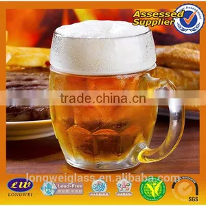 Good Quality Double Wall Clear Borosilicate Glass Beer Mug Cup thumbnail-1