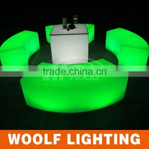 Rechargeable Lounge Bar Used Motley Plastic Material LED Curve Chair thumbnail-5