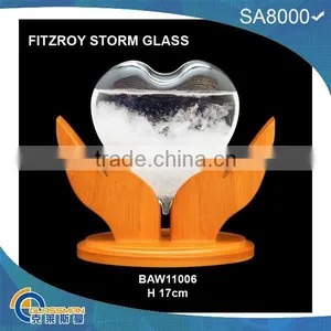 Beautiful Indoor Wooden Base Admiral Fitzroy Storm Glass thumbnail-1
