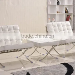 Barcelona Chair in Cowhide With Stainless Steel Leather Barcelona Chair thumbnail-1
