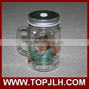 430 ml Creative Juice Drinking Mug Glass Mason Jar thumbnail-3