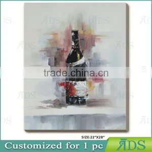 Handmade Wine Bottle Abstract Oil Painting thumbnail-5