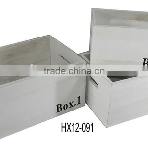 Rectangular Wooden Storage Container thumbnail-1