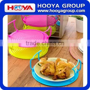 New Useful 4 in 1 Microwave Support Microwave Folding Tray Holder Round Plate Double Mat Layer thumbnail-3