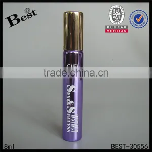 Best Sellers Cosmetic Packaging Purple UV Glass Bottle Roll on 8ml High Quality Silk Screen Printing Roll on Tube Perfume Bottle thumbnail-1