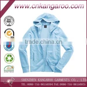 French Terry Hoodie Kangaroo Pockets Hoodie Zipper Closure Jersey Sweater thumbnail-1