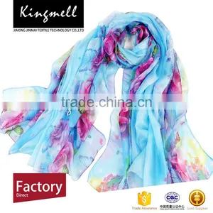 Custom 2017 Women Accesory Latest Designs Digital Print Polyester Chiffon Scarf thumbnail-2