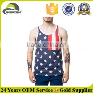 Newest Design Custom Logo Printed Gym Mens Stringer Tank Top thumbnail-1