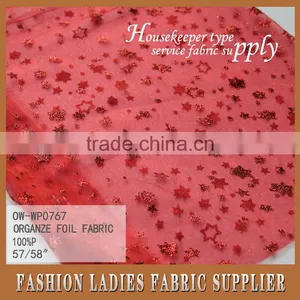 100%POLY ORGANZE FOIL FABRIC FOR DRESS AND GARMENT thumbnail-5