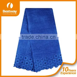 Bestwaytex CP0072 In Royal Blue Color Guipure Lace Wedding Dress Chemical Lace thumbnail-1