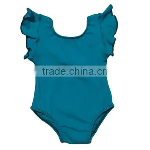Girls' Dance Girls Leotard Solid Color Ruffle Kids Flutter Sleeve Leotard thumbnail-1