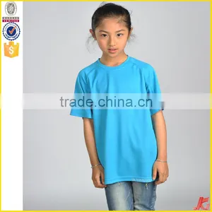 Plain Dyed Hot Sale Simple Girls 100% Polyester T-shirt thumbnail-3