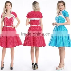 Apparel Walson Sey Ladies Knee Length Halter Cotton Cheap 1950s Vintage Dresses 6075-15 thumbnail-1