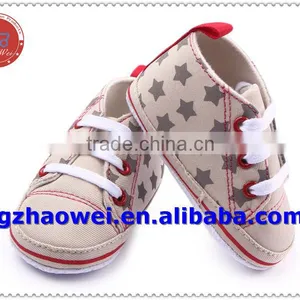 Star Printed Cotton Baby Boy's Sneaker Soft Bottom thumbnail-1