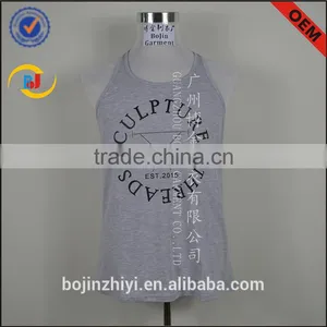 Gym 100% Cotton Water Printing Mens Tank Top thumbnail-1