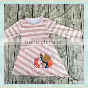 2017 Special Designs Pumpkin Embroidery Muslim Child Long Sleeve Maxi Halloween Dress thumbnail-1