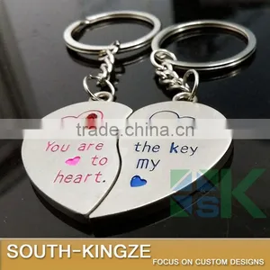 Girl Boy Alluminum Alloy Half Hearts Keychain thumbnail-3