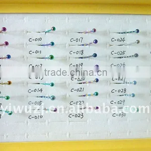 Anodized Stripe Colors Tongue Barbell /,tongue Rings ,piercing Body Jewelry thumbnail-1