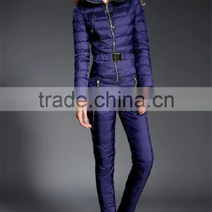 One Piece Down Jumpsuits for Lady Snow Wear Women's Down Coats Slim Bodysuit thumbnail-3