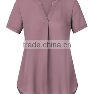 Modern Style Latest Chiffon Tops Mature Ladies Sample Blouse thumbnail-4