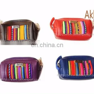Beautiful Aguayo Coin Purses of Peruvian Blanket and Synthetic Leather thumbnail-1