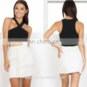2017 New Fashion Casual Style Ladies Plain Crop Top Wholesale thumbnail-1