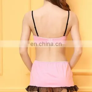 Women Pink Bra Top Sexy Lingerie Sexy Dress Sexy Babydoll Sexy Sleepwear thumbnail-2