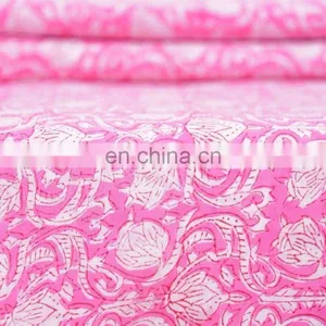 Indian Latest Hand Block Cotton Fabric Crafting Dressmaking Sewing Fabric By Meter thumbnail-3