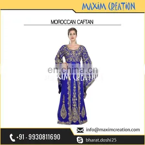 Bridal Party Wear Elegant Moroccan Khaleeji Thobe Dress For Women thumbnail-3