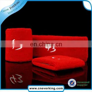 Custom Red Embroidery Terry Cotton Wristband Factory Wholesale thumbnail-2