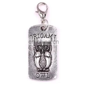 Custom Word Engraving Tag Key Chain Plate Owl Keychain Metal Owl Key Hold thumbnail-1