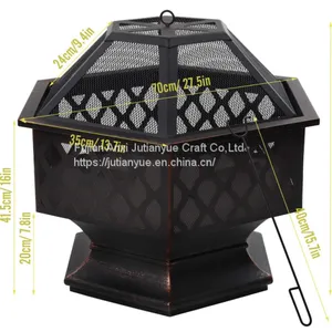 Ceramic Tile Mosaic Parquet Outdoor Rectangular Fire Pit Table thumbnail-2