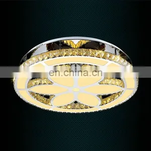 3 Color Change Modern LED Ceiling Light Crystal Round Flower Shape Ceiling Lamps thumbnail-2